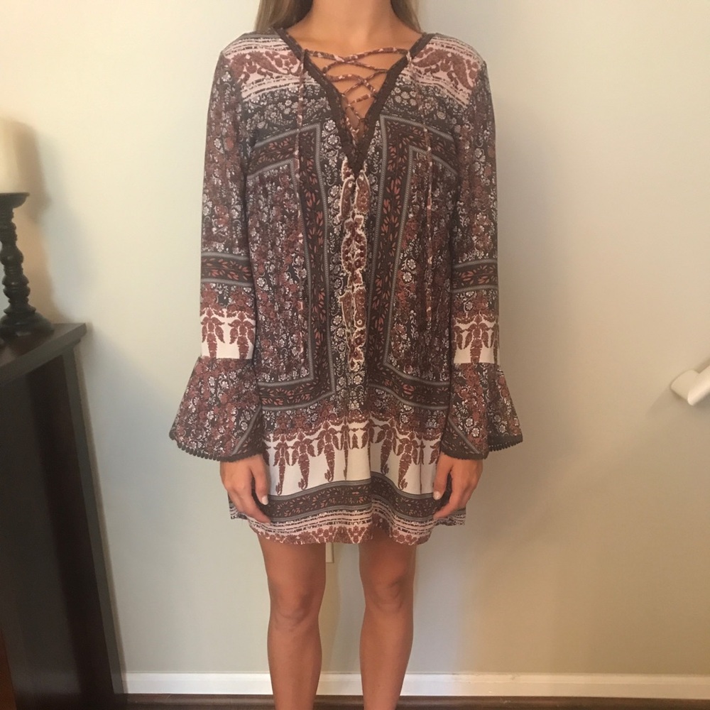 Altard State Printed Long Sleeve Dress